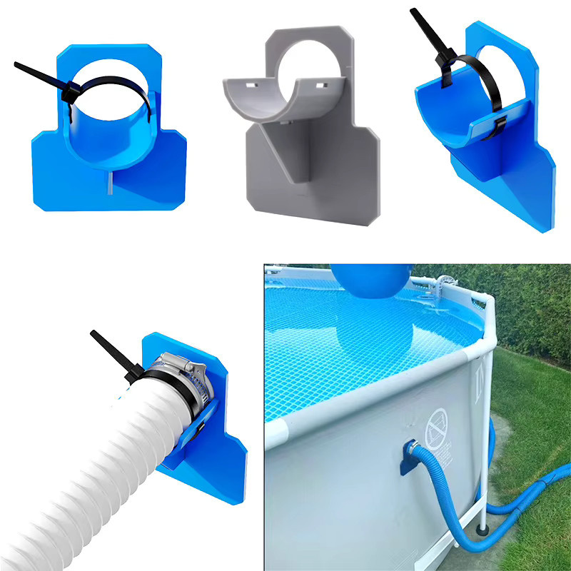 Intex Schwimmbad-Schlauchhalterung für Aufstellpools, Schlauchauslass-Halterung für 30-38mm Schläuche, Grau und Blau - Bild 2