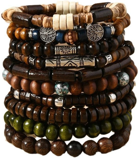 FashionFlair Armband Set, Kokosnussschale, Holzperlen, brown, Unisex - Bild 1