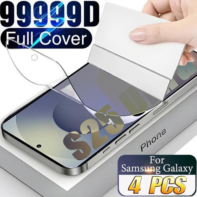 4 Stück Hydrogelfolie Displayschutz für Samsung Galaxy S25 S24 S23 S22 S21 S20 Ultra Plus und FE Modelle, transparent - Bild 1