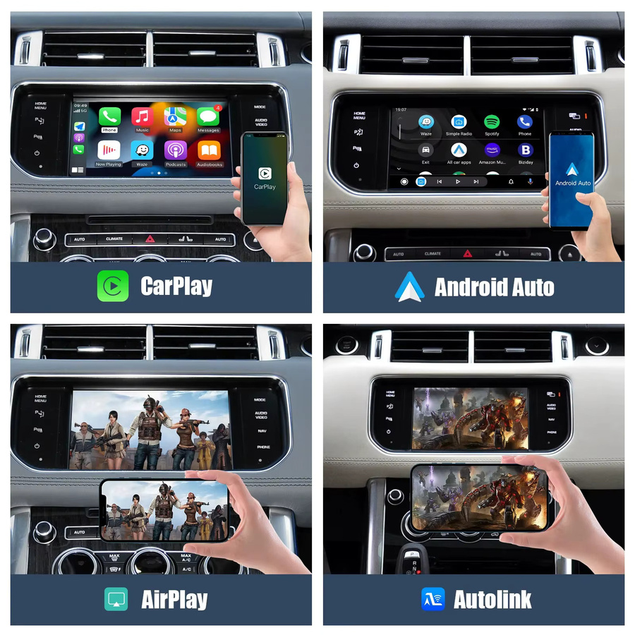 CARABC Drahtloses CarPlay und Android Auto Modul mit Mirroring Decoder und AirPlay in Schwarz für Land Rover, Jaguar Discovery 4, Evoque, Freelander 2, XE, XF und XJL - Bild 5