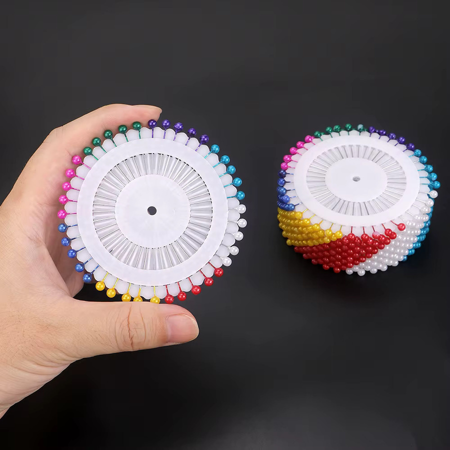 QJH Nähnadeln Set mit Kugelkopf in Multicolor, 480 Stück gerade Steppnadeln aus Metall zur Stofffixierung - Bild 2