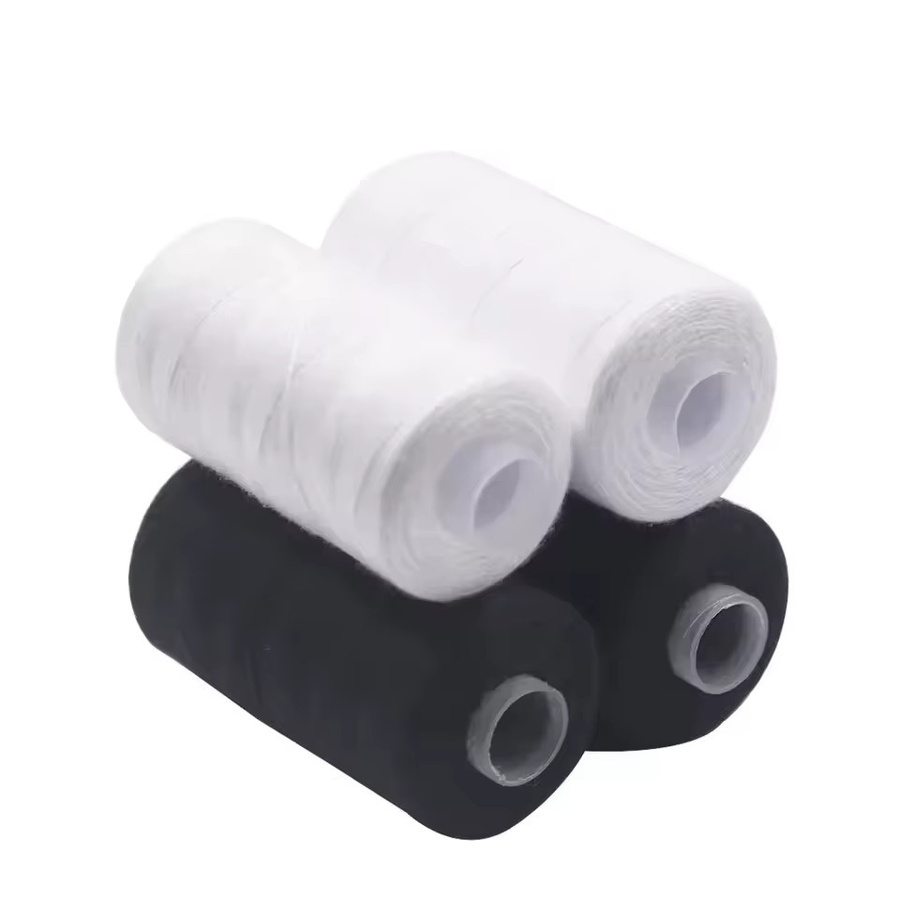 2er Set Polyester-Nähgarn in Schwarz und Weiß, 500 Yards pro Rolle, starker und langlebiger Faden für Handarbeit und Maschinen - Bild 1