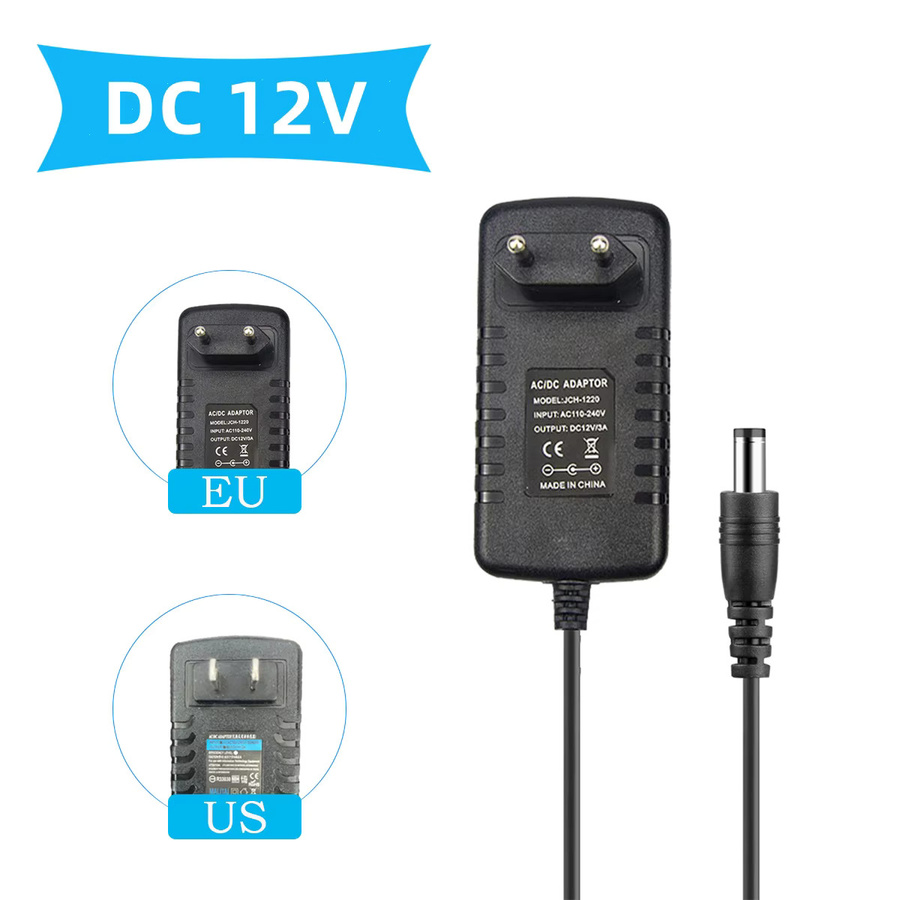 CHNAITEKE 12V Netzteil Transformator als AC/DC Konverter für LED-Beleuchtung, Schwarz - Bild 2