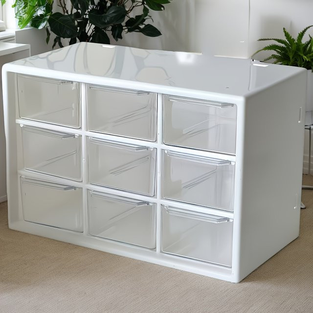 Transparente Aufbewahrungsbox aus Acryl für Kleinteile, Schmuck und Make-up, Farbe: Weiß - Bild 1