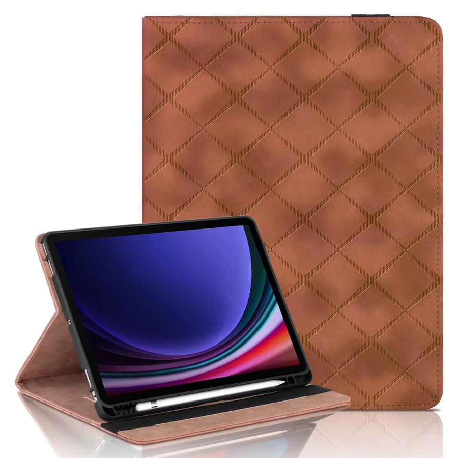 Business Flip Stand Tablet Cover für Samsung S9 FE Plus S6 A9 A8 X205 X200 X207 Leder Schutzhülle in Grün und Braun - Bild 6