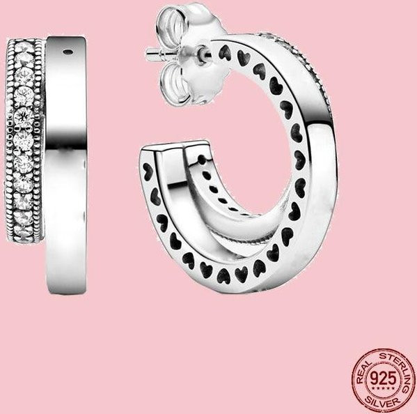 Wucifang Jewelry Creolen, 925 Silber, Zirkonia, Perle, Damen - Bild 1