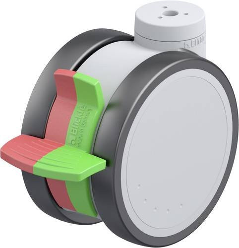 Blickle Kunststoff-Doppelrolle LKDGH-PATH 125K-11-RIFI in Grau und Silber mit 125 mm Durchmesser und einer Tragfähigkeit von maximal 125 kg - Bild 1