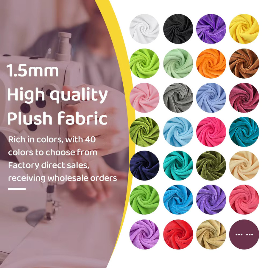 SEWBATO Minky-Plüschstoff aus 100 % Polyester, 1,5 mm Dicke, B x H: 50 x 45 cm, weich und gemütlich für Puppen und Kissen - Bild 3