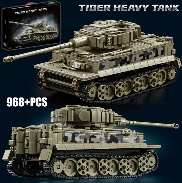 BXA Militär WW2 Tiger Schwere Tank, Bausteine Set, ab 6 Jahren - Bild 1