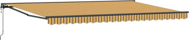 vidaXL Einziehbare Markise mit Fernbedienung in Gelb und Grau, B/T: 500 x 300 cm - Bild 1