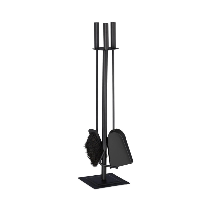 Relaxdays Kaminbesteck aus Stahl in Schwarz, 4-teilig, B/T/H: 61 x 15 x 15 cm - Bild 2