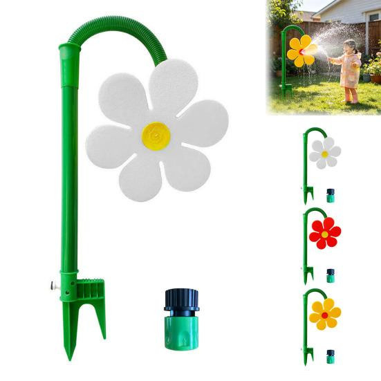 Crazy Daisy Rasensprenger von Talos home Garden rot, 360-Grad-drehender Gartenbewässerungssprenger in Blumenform für Garten und Outdoor-Spaß - Bild 3