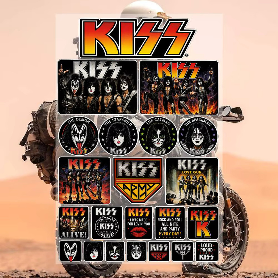 K-Kiss Ästhetische Graffiti-Aufkleber aus wasserfestem PVC in Multicolour für Motorrad, Skateboard, Auto und DIY-Dekoration - Bild 2