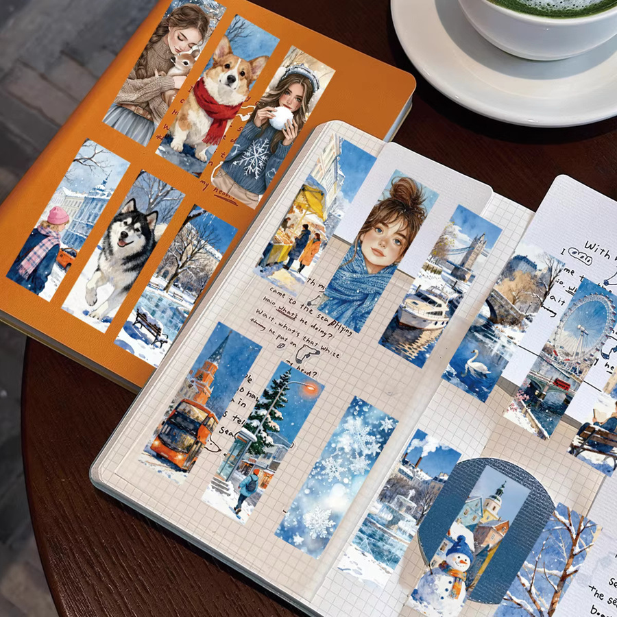 Etori Life Snowy City Sticker Set, 25 Stück, Mehrfarbig, Papieraufkleber für Scrapbooking und Dekoration - Bild 4