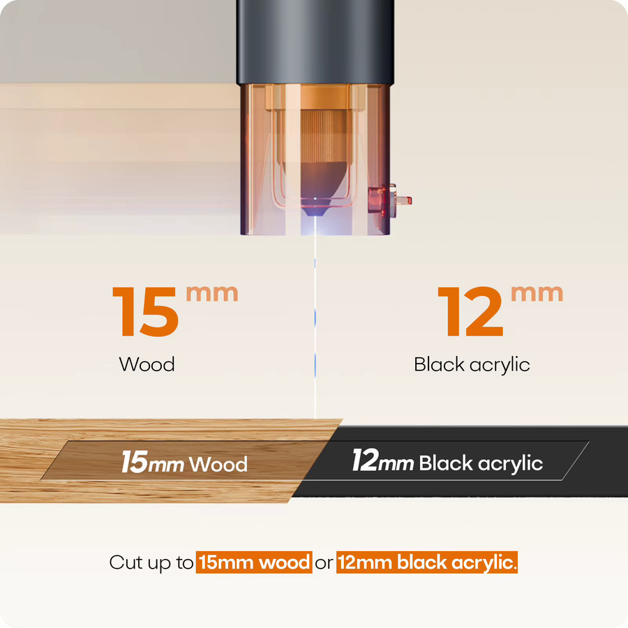 BlazeX M3 10W Lasergraviermaschine mit WLAN in Orange, hochpräzises DIY-Gravierwerkzeug-Set für Anfänger mit Notstopp-Sicherheitsdesign - Bild 5