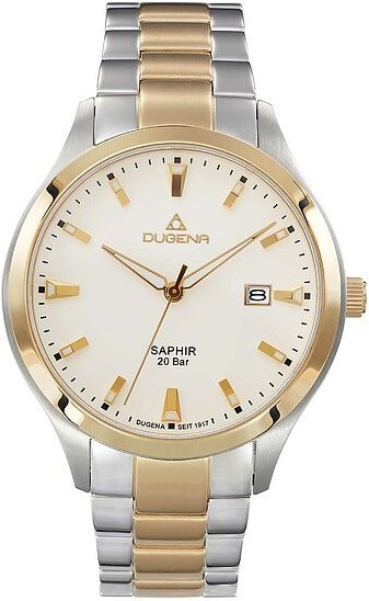 Dugena Herrenuhr Tresor Master, Quarz, Edelstahl, 42 mm, Weiß, 20 ATM - Bild 1
