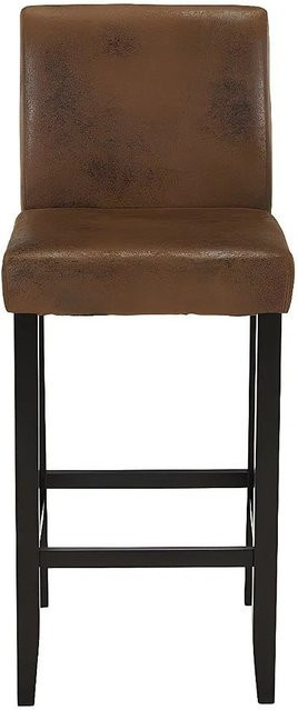 Vente-unique Barhocker Santos in Schokoladenbraun mit Microfaser-Bezug im Vintage Look, Höhe: 46 cm - Bild 1