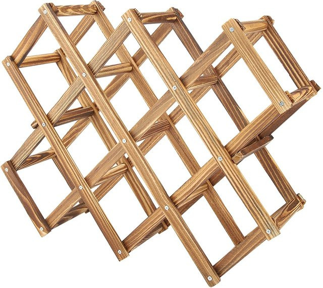 Zusammenklappbares Weinregal aus Holz von mfySpace in Braun mit Platz für 10 Flaschen - Bild 1