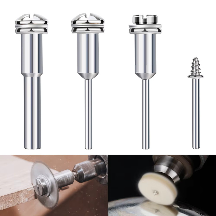 Dremel Zubehör Set 5-teilig mit Polierscheiben, Dorn, Schneidrad und Halter in Silber - Bild 2