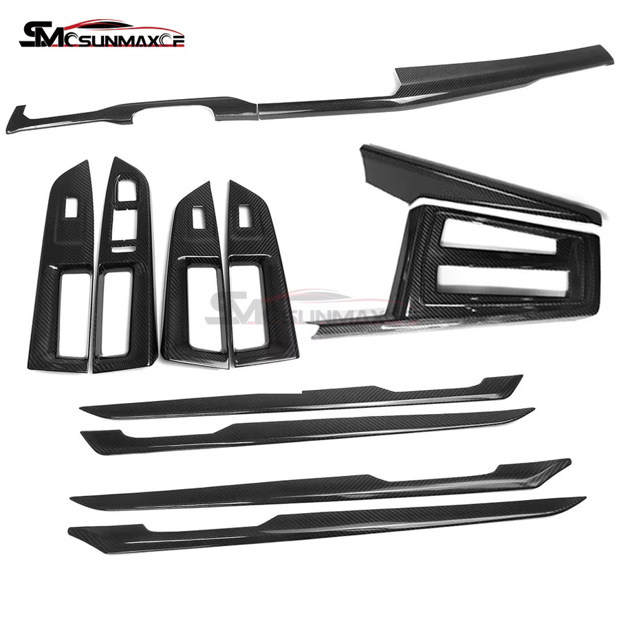 SMCSUNMAXCF Carbonfaser Interieur-Kit für VW Golf 8 MK8 und Golf 8.5 MK8 2020-2026 in Schwarz für Armaturenbrett, Mittelkonsole und Fensterschalterblenden - Bild 2
