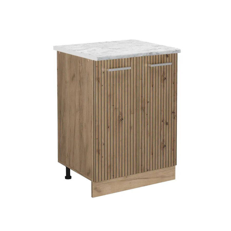 Vicco Küchenunterschrank R-Line Artisan-Eiche/Goldkraft Eiche mit Marmor-Optik, Breite: 60 cm - Bild 2