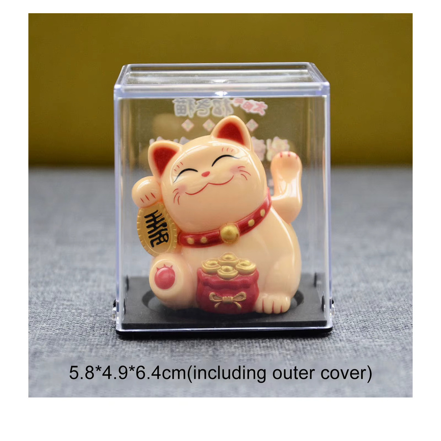 ACRDDK Mini Winke Katze Dekoration Solarbetrieben als Glücksbringer Skulptur für Home Office und Auto - Bild 4