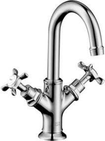 Hansgrohe Axor Montreux Zwei-Griff-Waschtischarmatur in Chrom mit Kreuzgriff und Zugstangenablauf - Bild 1