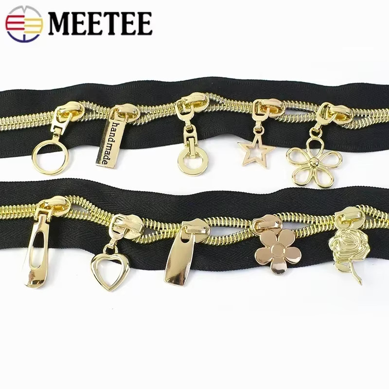 20 Stück Meetee Reißverschluss Schieber Nr. 5 aus Metall in Gold für Nylon-Reißverschlüsse und DIY-Reparaturen - Bild 3