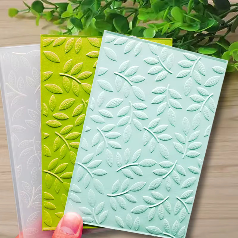 3D-geprägter Kunststoffordner mit Blattstrukturdesign für DIY-Papierhandwerk und Visitenkarten - Bild 3