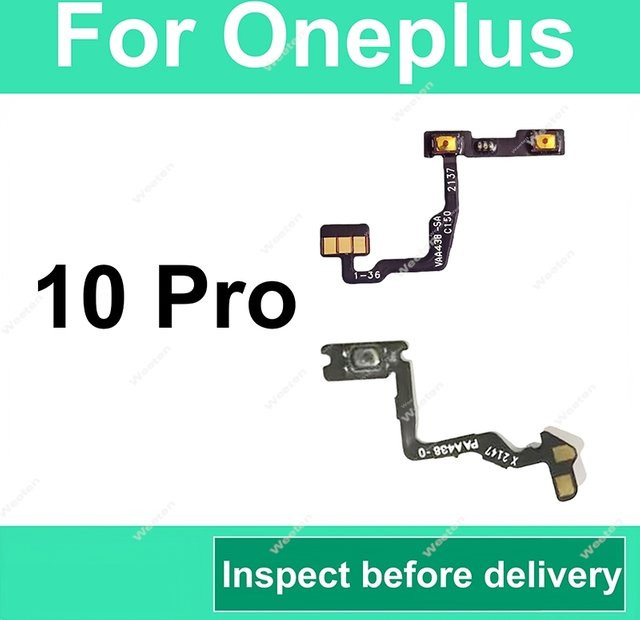 OnePlus 10 Pro Ersatzteil: Flexkabel für Ein/Aus-Schalter und Lautstärketasten mit Fixierfolie in Schwarz - Bild 1