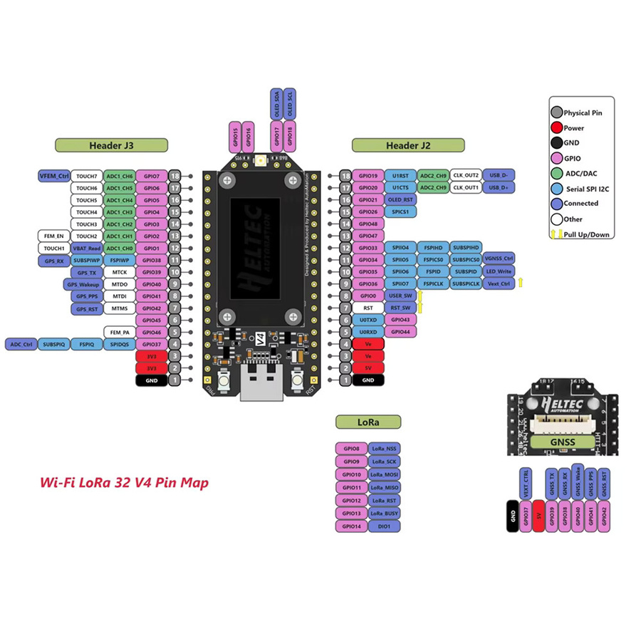 Aideepen WiFi LoRa 32 V4 Entwicklungsboard mit 0,96 Zoll OLED, 16 MB Flash und 2 MB PSRAM, 28 dBm hohe Leistung in Schwarz - Bild 3
