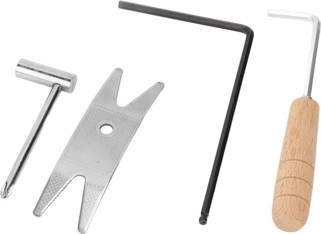 4-teiliges CosyHome Gitarrenreparaturwerkzeug-Set mit Holzgriff und Sechskant-Schlüsseln in Grau - Bild 1