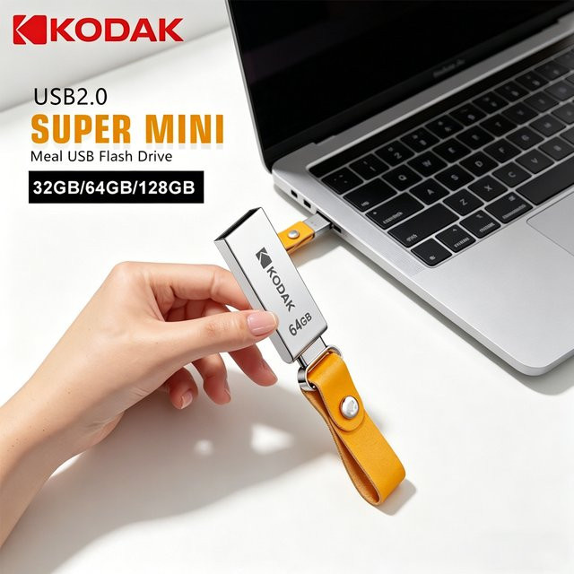 Kodak K122 Metall Mini USB 2.0 Flash-Laufwerk USB-A in Silber mit 32GB - Bild 1