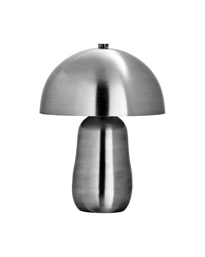 House Doctor Tischlampe Roomie in Silber mit weißem Stoffschirm aus Eisen - Bild 1
