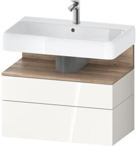 Duravit Waschtischunterschrank Qatego in Weiß Hochglanz mit Nischenbeleuchtung und internen Schubladen, B/T/H: 79 x 47 x 59 cm - Bild 1