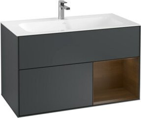 V&B Waschtischunterschrank Finion Regale Rechtswert in Mattblau Lack - Bild 1