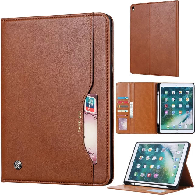 Luxuriöse Business Flip Leder Tablet Hülle für Apple iPad Air und Pro in Braun - Bild 1