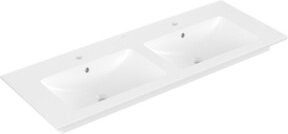 V&B Möbel-Doppelwaschtisch VENTICELLO in Stone White mit 2 Halterungen und Überlauf, B/T: 130 x 50 cm - Bild 1