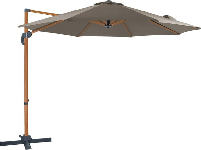 AXI Ampelschirm Taupe mit Dreh- und Neigungsfunktion aus Aluminium und Polyester, Durchmesser: 300 cm - Bild 1