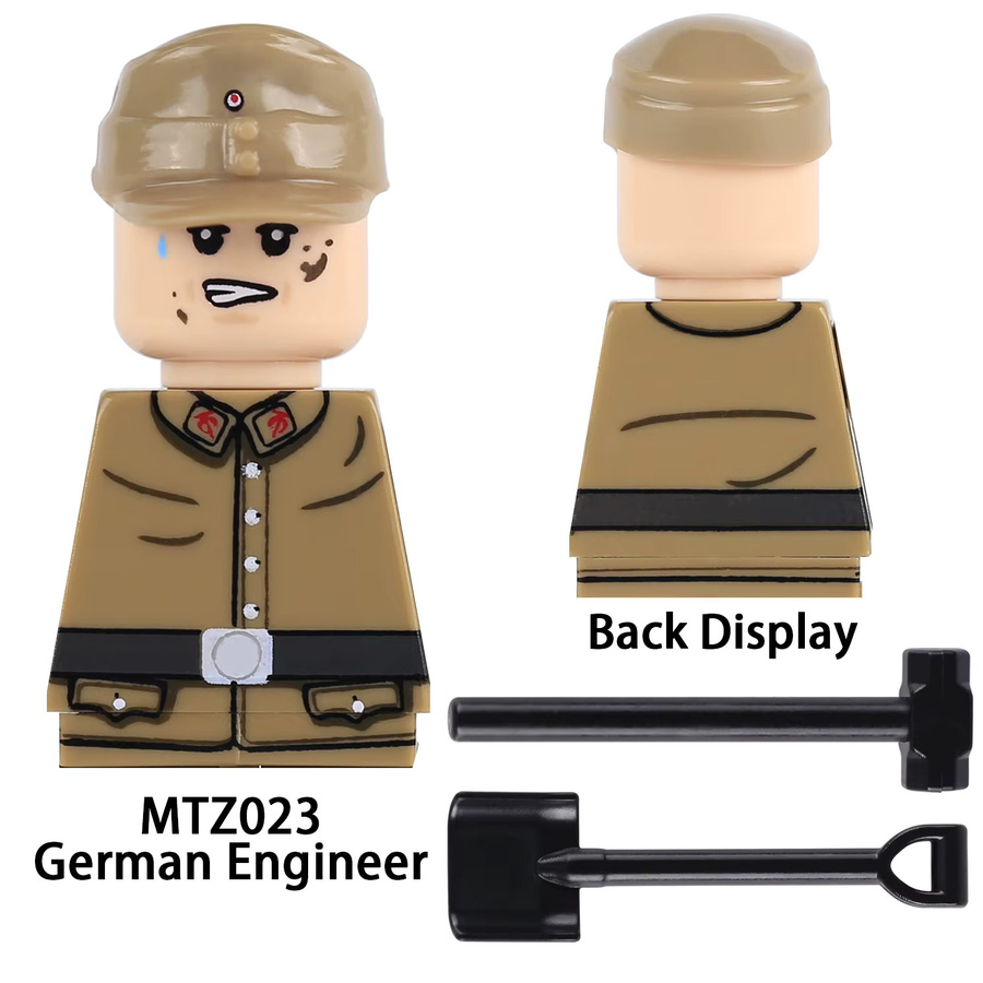 BRICKPANDA MOC WW2 Militär-Soldaten Ingenieur-Kommandant Figuren, Bausteine, Einzelfigur - Bild 3