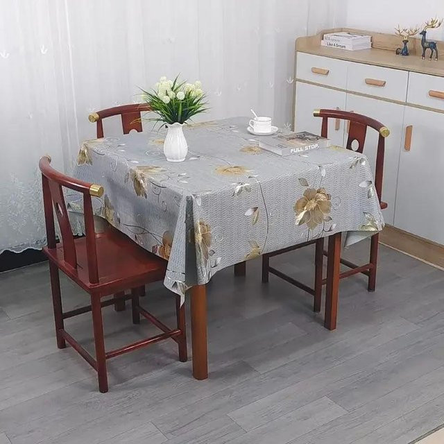 Super Six Quadratische Tischdecke aus PVC in Grau, wasserdicht und ölbeständig, B/T: 45 x 65 cm - Bild 1
