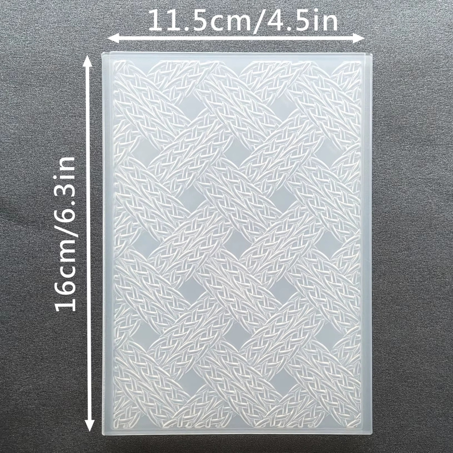Diamantgewebte Prägeplatte mit 3D-Textur aus Kunststoff für handgemachte Grußkarten - Bild 3