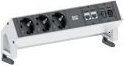 Bachmann DESK 2 Steckdosenleiste in Weiß mit 3 Steckdosen, HDMI, USB-A und Ethernet/LAN Anschluss - Bild 1