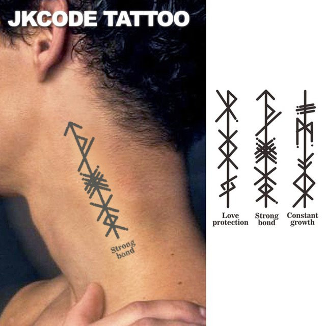 JKCODE TATTOO Kräuter-Tattoo, Wikinger-Stil, 3-teilig - Bild 1