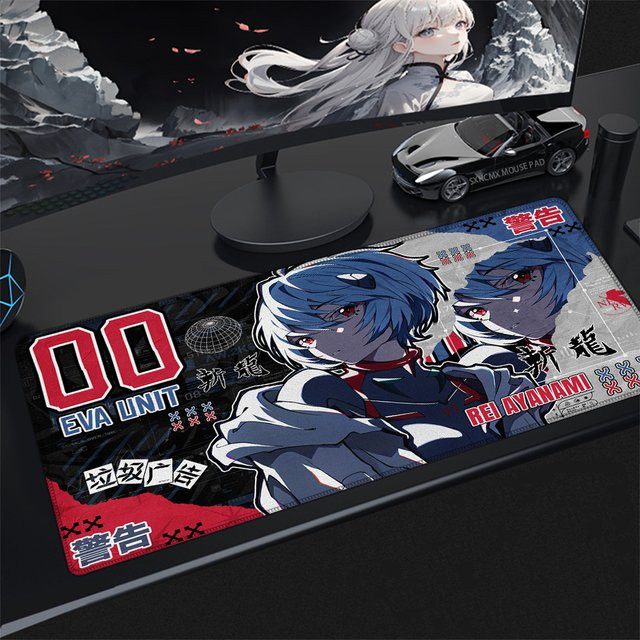 Bandai Anime Mauspad Evangelion Multicolor mit Gummibasis und verriegeltem Rand als große Gaming-Schreibtischunterlage für PC und Laptop - Bild 1
