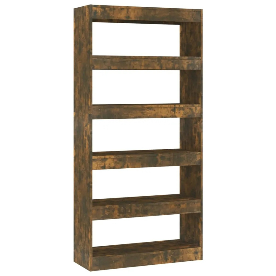vidaXL Bücherregal und Raumteiler aus Holzwerkstoff in Räuchereiche Braun, B/T/H: 80 x 30 x 166 cm - Bild 2