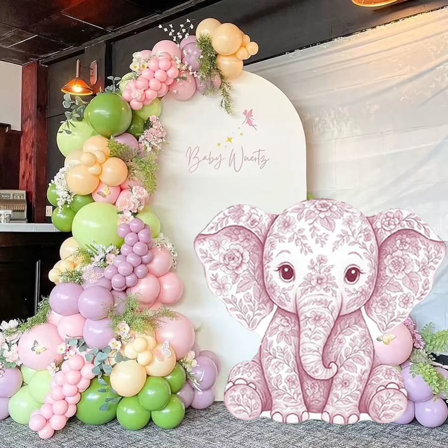 Rosa Toile Elefanten-Ausschnitt Schaumstoff-Mosaikplatte für Babyparty und Geburtstagsdekoration, Farbe: Pink, Höhe: 45,72 cm - Bild 3