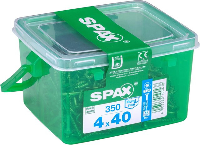 Spax Senkkopf Terrassenschraube mit T-Star Plus Antrieb aus Edelstahl, Durchmesser: 4 mm, Länge: 40 mm, 350 Stück - Bild 1
