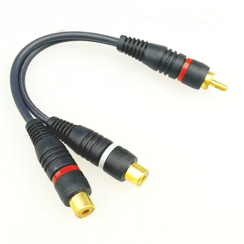 BSN RCA Audio-Splitterkabel 2 RCA-Stecker auf 1 RCA-Buchse Adapter in Schwarz - Bild 2