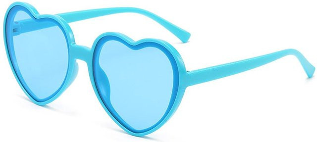 Herzförmige Sonnenbrille für Damen, blau, Vollrand, Kunststoff - Bild 1